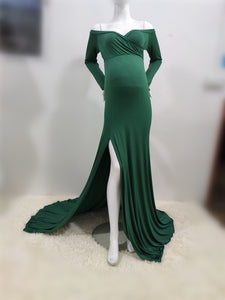 Sexy Shoulderless Maternity Maxi Gown